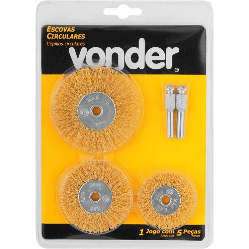 Jogo de escovas de a�o circular com 3 pe�as