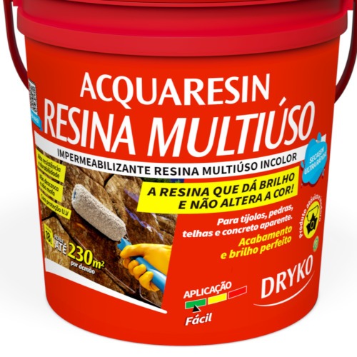 Impermeabilizante l�quido resina acr�lica multiuso 18L incolor - ACQUARESIN