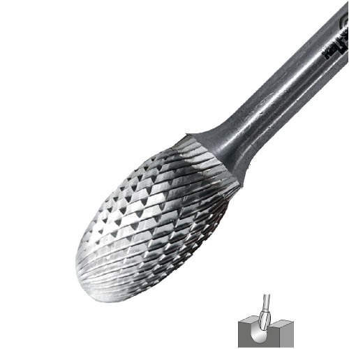 Lima rotativa endurecida em gota 12 x 20 mm haste 6 mm - 23.247