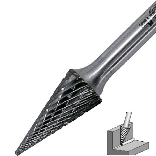Lima rotativa endurecida c�nica reta 6 x 18 mm haste 6 mm - 23.209