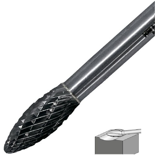 Lima rotativa endurecida em chama 8 x 20 mm haste 6 mm - 23.214