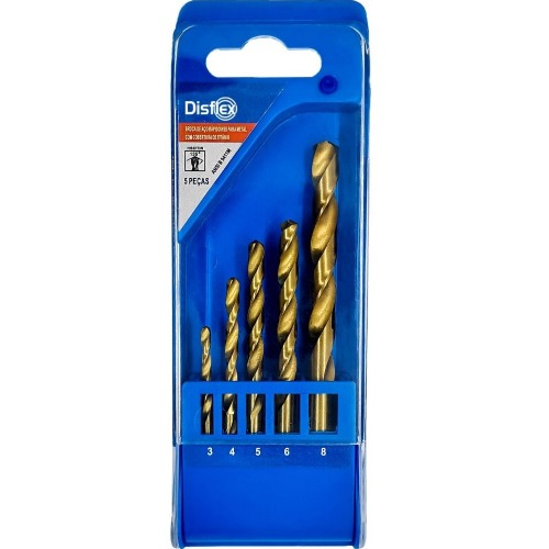 Jogo de broca de a�o r�pido 3 a 8 mm 5 pe�as - 29.085