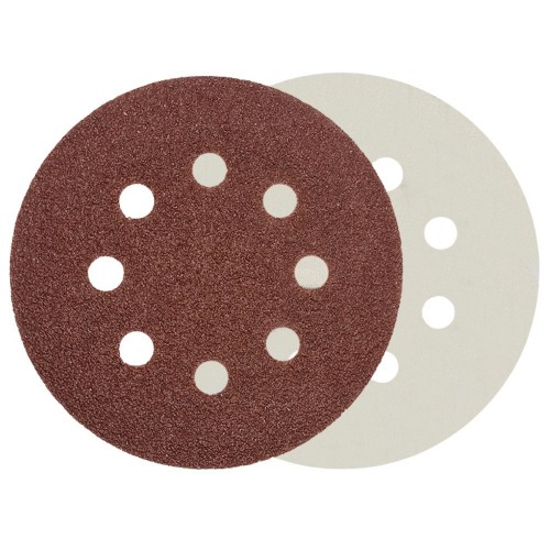Disco de lixa com pluma 125 mm 8 furos gr�o 180 com 10 pe�as - 08.006