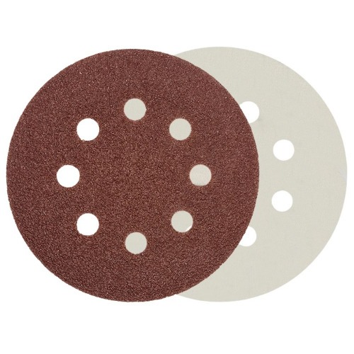 Disco de lixa com pluma 125 mm 8 furos gr�o 220 com 10 pe�as - 08.044