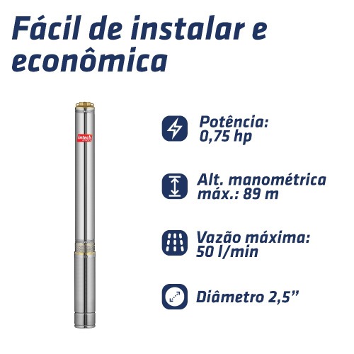 Bomba submersa caneta para po�o 1 hp 2.1/2