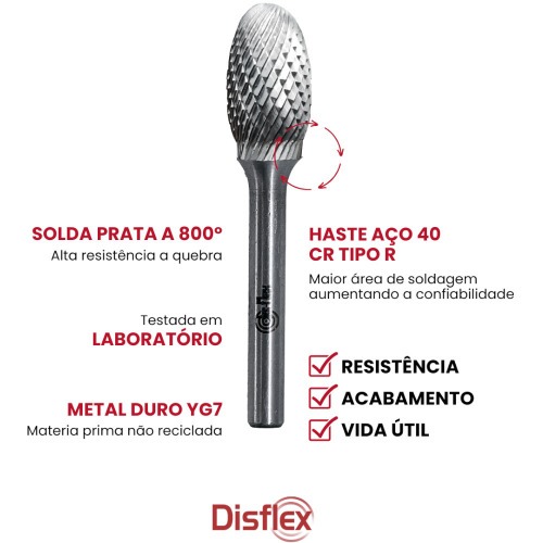 Lima rotativa endurecida em gota 16 x 25 mm haste 6 mm - 23.273 Lima rotativa endurecida em gota 16 x 25 mm haste 6 mm - 23.273