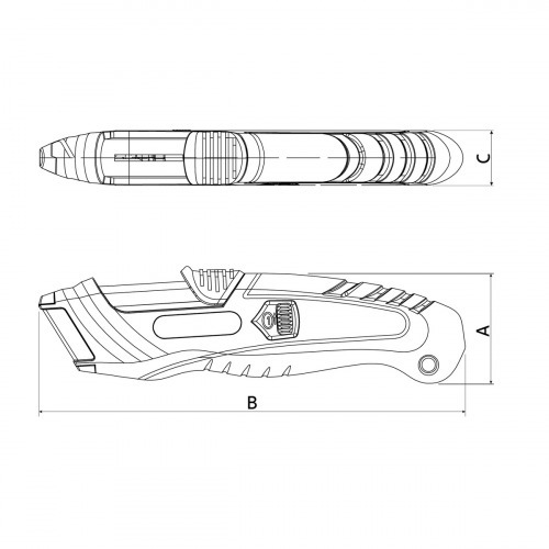 Estilete de seguran�a retr�til com ajuste de l�mina