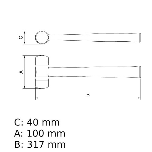 Martelo de bordas pl�sticas em abs 40 mm - 40670041