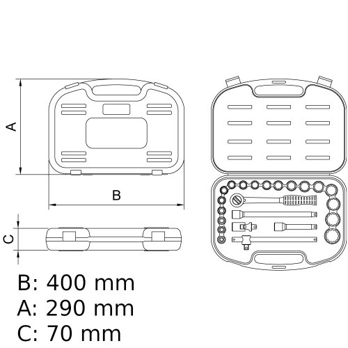 Jogo de soquete estriado 3/8 a 1.1/4