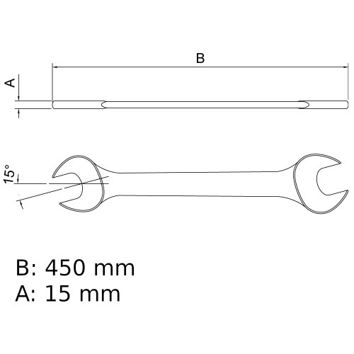 Chave fixa 46 x 50 mm aço cromo vanádio com cartela Chave fixa 46 x 50 mm aço cromo vanádio com cartela