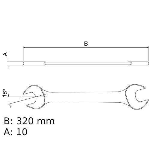 Chave fixa 38 x 42 mm a�o cromo van�dio com cartela