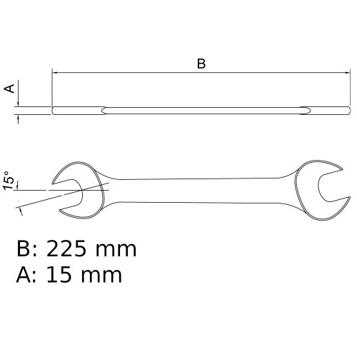 Chave fixa 12 x 13 mm aço cromo vanádio com cartela Chave fixa 12 x 13 mm aço cromo vanádio com cartela