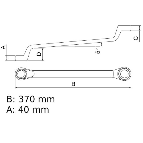 Chave estrela 20 x 22 mm a�o cromo van�dio com cartela