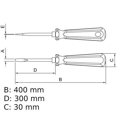 Chave de fenda 3/16 x 12