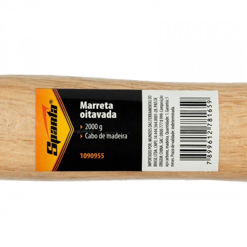 Marreta oitavada 2 Kg com cabo de madeira envernizado - 1090955 Marreta oitavada 2 Kg com cabo de madeira envernizado - 1090955