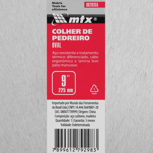 Colher de pedreiro oval 9 Colher de pedreiro oval 9