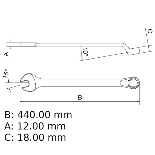 Chave combinada 34 mm a�o cromo van�dio