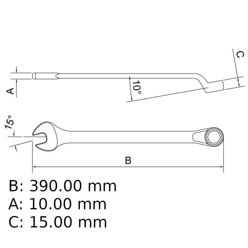 Chave combinada 30 mm a�o cromo van�dio