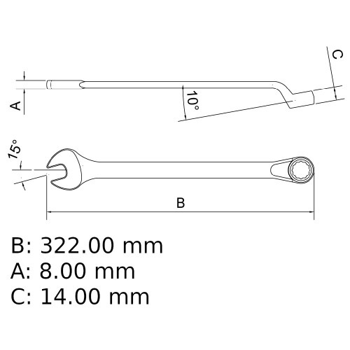 Chave combinada 25 mm a�o cromo van�dio