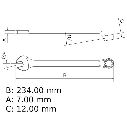 Chave combinada 18 mm a�o cromo van�dio