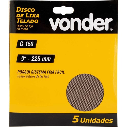 Disco de lixa telado 225 mm gr�o 150 com 5 pe�as