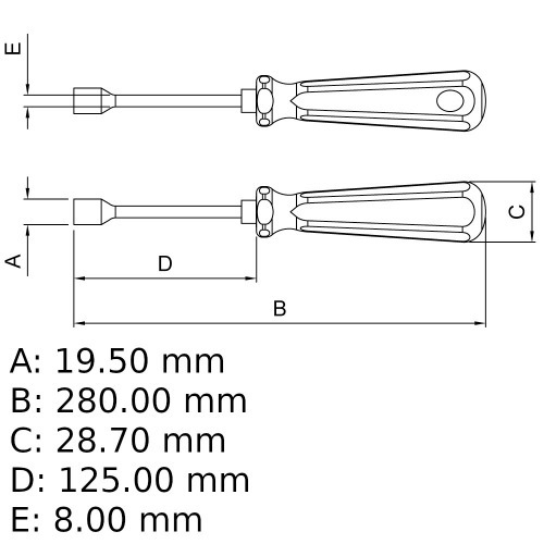 Chave com cabo tipo canh�o 10 mm a�o cromo van�dio