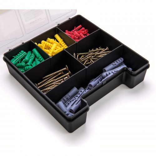 Organizador pl�stico com 6 compartimentos com tampa - 43804001