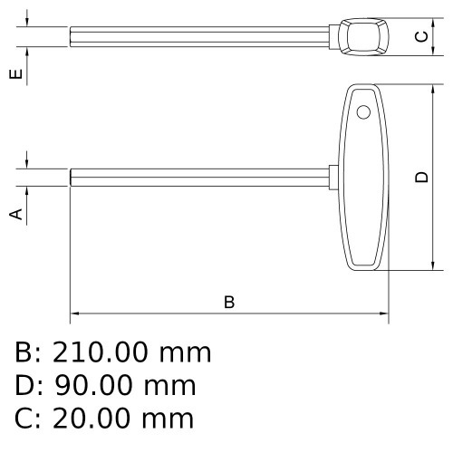 Chave allen cabo T  2,5 x 112 mm a�o cromo van�dio
