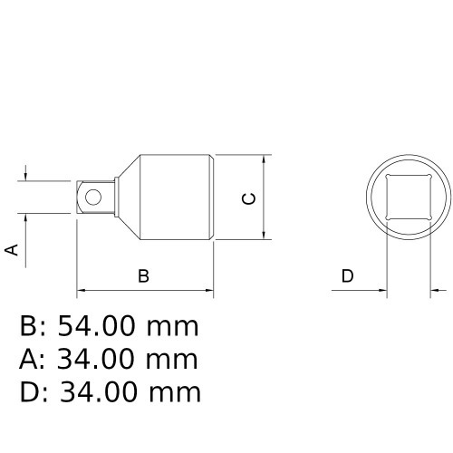 Adaptador de soquete encaixe 3/4 para soquete 1/2