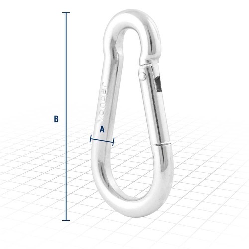 Mosquet�o com trava 9 x 90 mm uso leve