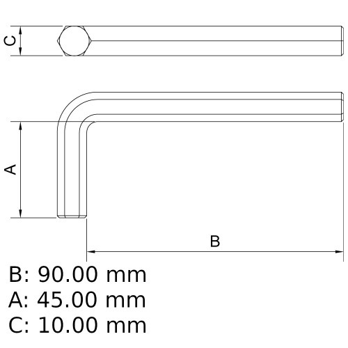 Chave allen 5,0 mm a�o cromo van�dio - 44400005