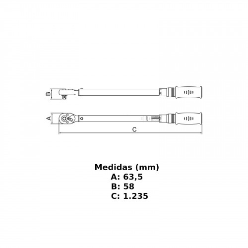 Torquímetro de estalo 200-1000 Nm encaixe de 3/4 Torquímetro de estalo 200-1000 Nm encaixe de 3/4