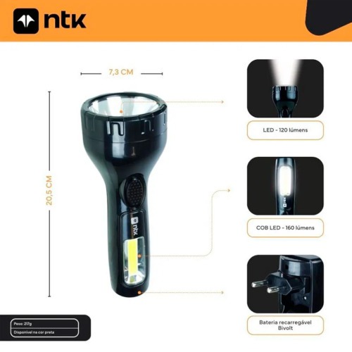 Lanterna recarregável COB Led 160 lúmens 313056 - Ranger Lanterna recarregável COB Led 160 lúmens 313056 - Ranger