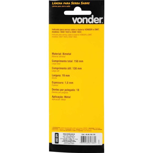 L�mina para serra sabre metal com 2 pe�as