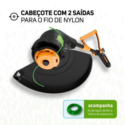 Aparador de grama el�trico 1600 watts a fio de nylon - WG AG01E  220V