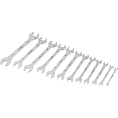 Jogos de chave fixa 6 a 32 mm a�o cromo van�dio com 12 pe�as