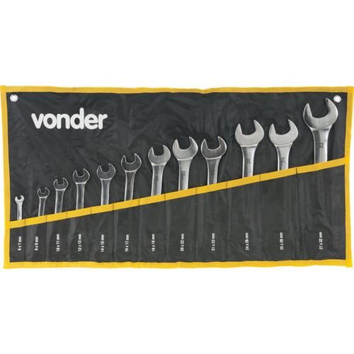 Jogos de chave fixa 6 a 32 mm a�o cromo van�dio com 12 pe�as