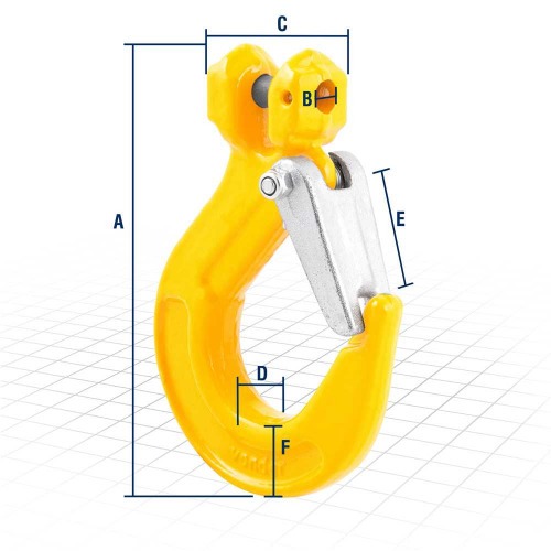 Gancho cl�vis 7- 8 mm com trava