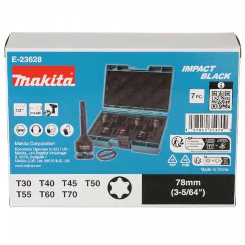 Jogo de soquete de impacto torx T30 a T70 encaixe 1/2