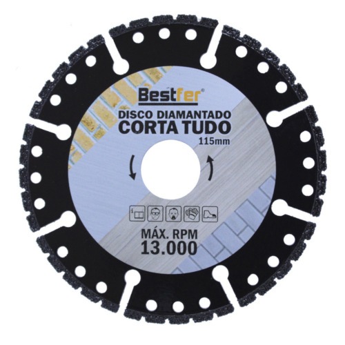 Disco diamantado segmentado 115 mm para alvenaria e cer�mica - BFH2911