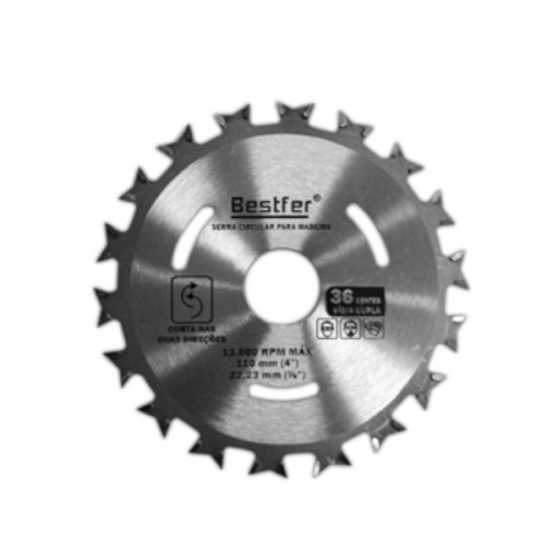 Disco de serra para madeira 110 mm x 22 mm x 36 dentes - BFH1161