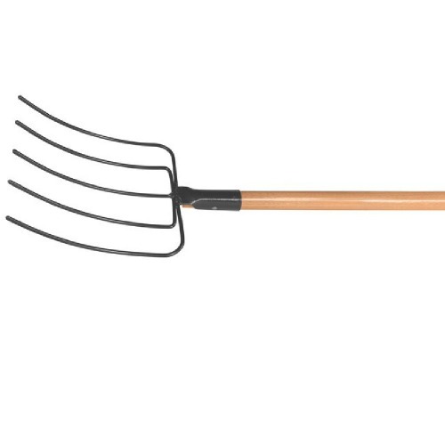 Forcado reto de arame 5 dentes cabo de madeira 120 cm - 77144554 Forcado reto de arame 5 dentes cabo de madeira 120 cm - 77144554