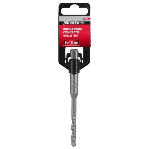 Broca de wídea para concreto 6 x 110 mm SDS Plus - 7100355 Broca de wídea para concreto 6 x 110 mm SDS Plus - 7100355