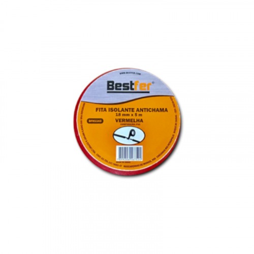 Fita isolante antichama 18 mm x 5 m vermelha - BFH1143