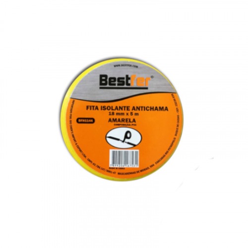 Fita isolante antichama 18 mm x 5 m amarelo - BFH1144