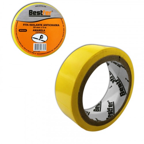 Fita isolante antichama 18 mm x 5 m amarelo - BFH1144