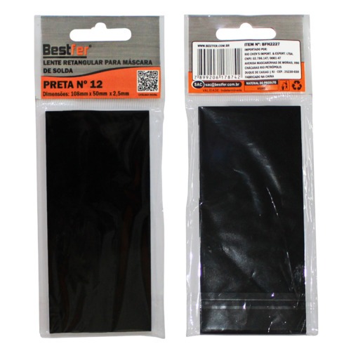 Lente para máscara de solda 108 mm x 50 mm retangular - BFH2227 Lente para máscara de solda 108 mm x 50 mm retangular - BFH2227