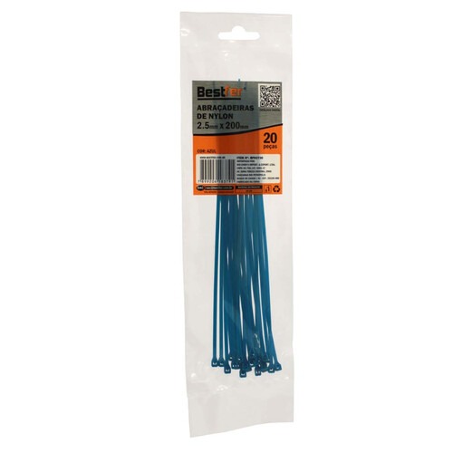 Abra�adeira de nylon 2,5 mm x 20 cm 20 pe�as - BFH2728