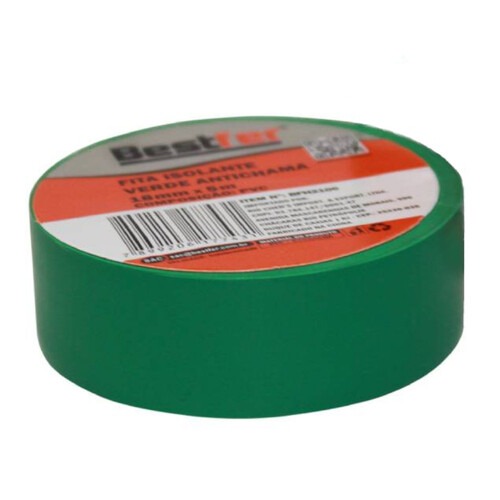 Fita isolante antichama 18 mm x 5 m verde - BFH2100