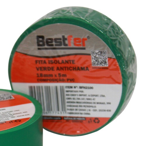 Fita isolante antichama 18 mm x 5 m verde - BFH2100